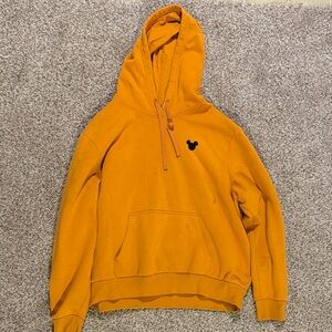 Mustard Yellow Hoodie with Mickey Mouse Logo